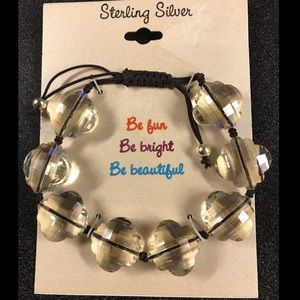 Brown bohemian crystal bracelet with SS adjustable